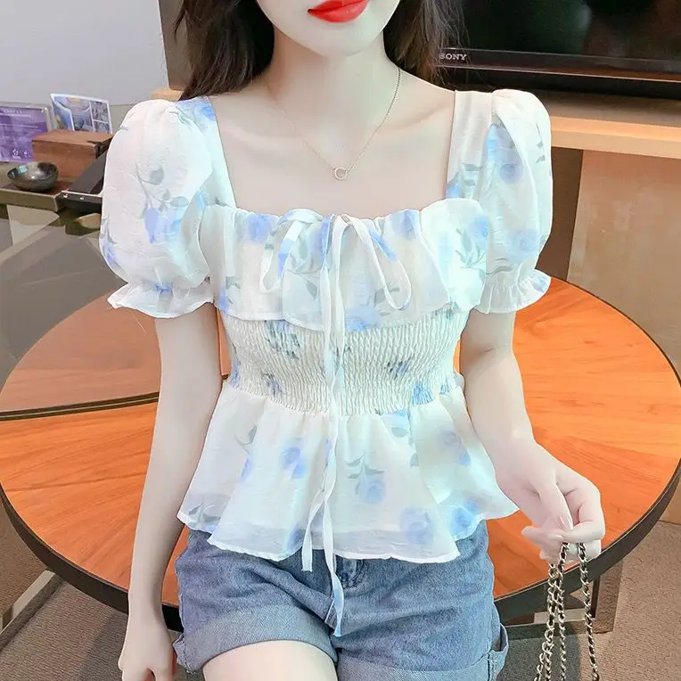 Design-sensible Niche Ruffle Halter Neck Square Collar Puff Sleeve Shirt Short Doll Shirt
Design-sensible Niche Ruffle Halter Neck Square Collar Puff Sleeve Shirt Short Doll Shirt