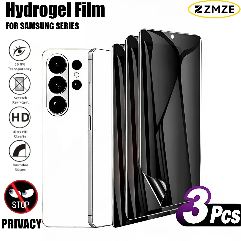 3Pcs Anti Spy Hydrogel Film for Samsung Galaxy S26 S25 S24 S23 Ultra S22 S21 S20 Plus S25 S24 FE Anti-Scratch Screen Protector
3Pcs Anti Spy Hydrogel Film for Samsung Galaxy S26 S25 S24 S23 Ultra S22 S21 S20 Plus S25 S24 FE Anti-Scratch Screen Protector