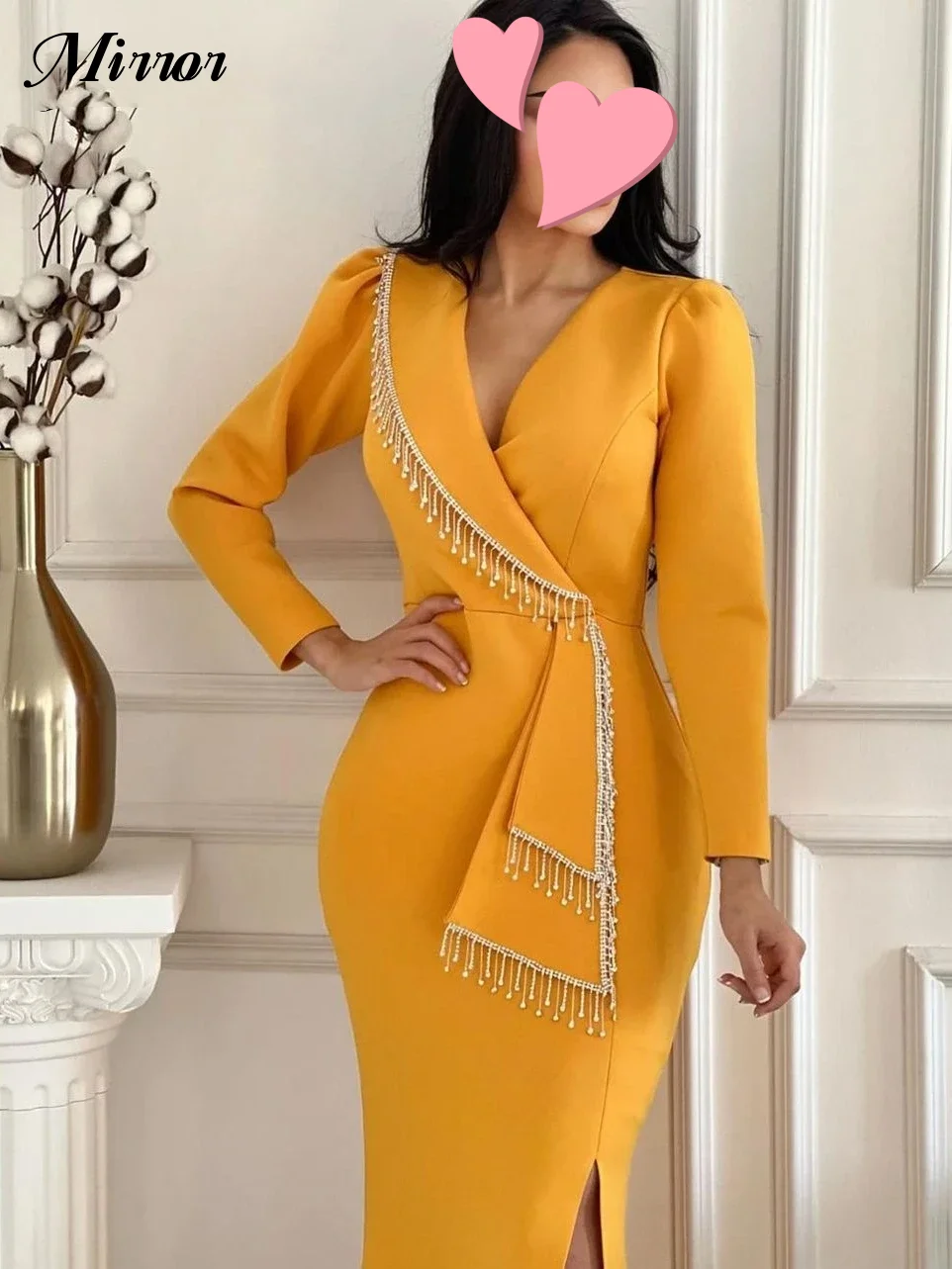 Mirror Dress Elegant Vintage Orange Beaded Crystal Sequined V-Neck Customized Formal Occasion Prom Dress Evening Party Gowns
Mirror Dress Elegant Vintage Orange Beaded Crystal Sequined V-Neck Customized Formal Occasion Prom Dress Evening Party Gowns