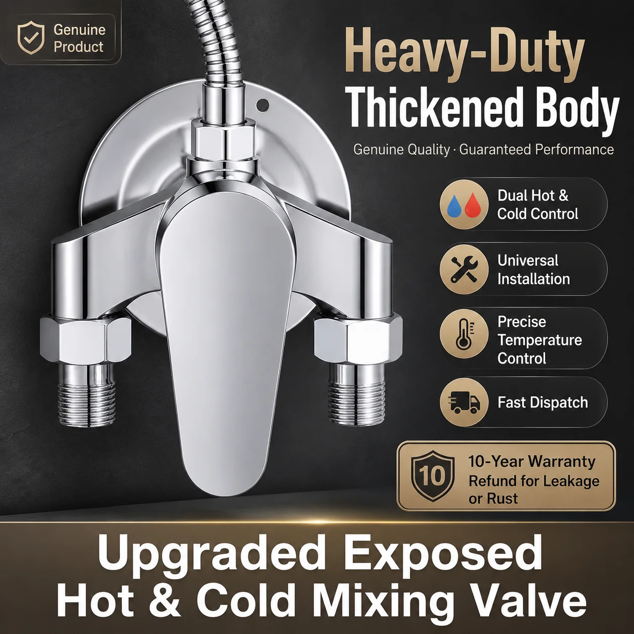 Thickened Exposed Shower Mixing Valve Bathroom Hot Cold Water Mixer Tap Wall Mounted Shower Faucet Control Switch Valve
Thickened Exposed Shower Mixing Valve Bathroom Hot Cold Water Mixer Tap Wall Mounted Shower Faucet Control Switch Valve