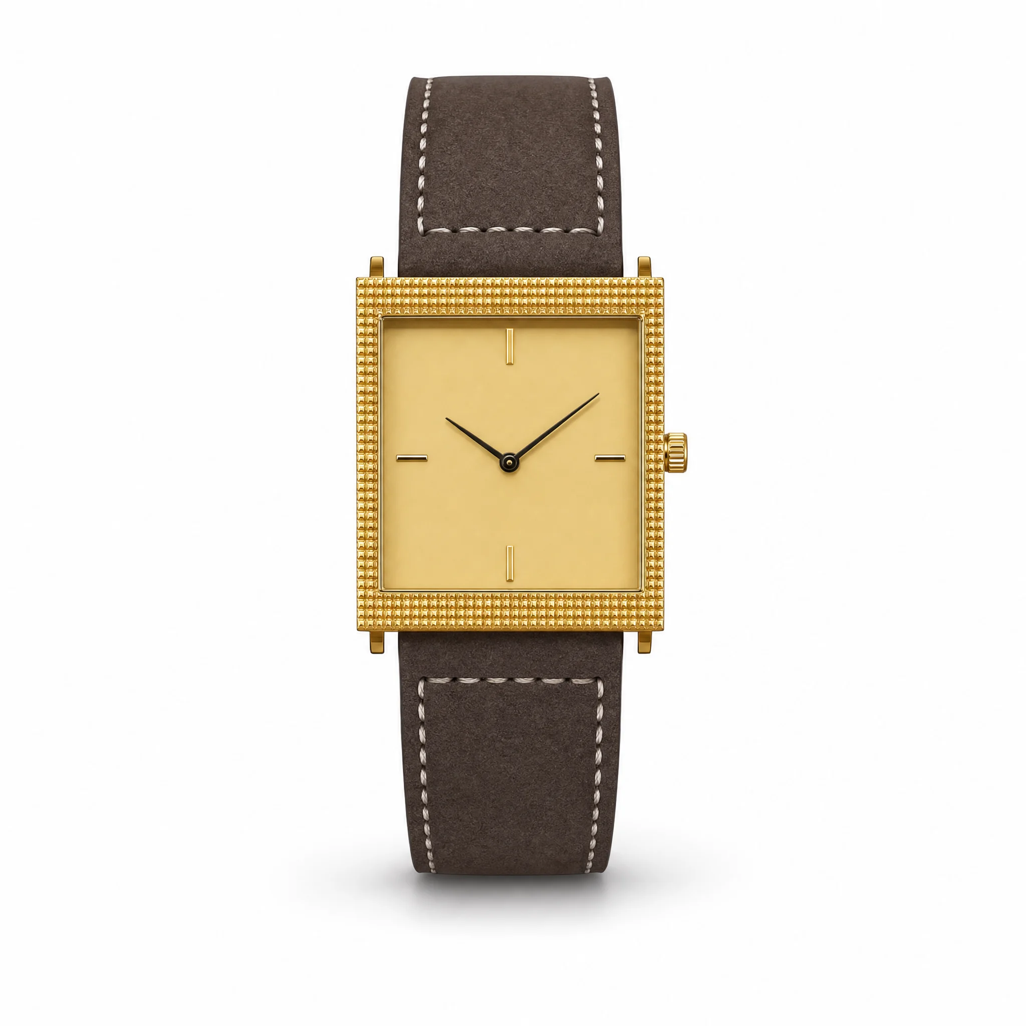 Retro Vibe Square-shaped Small Gold Block Watch with Japanese Miyota Quartz Movement 26*35mm Size 8mm Thickness Steel Case
Retro Vibe Square-shaped Small Gold Block Watch with Japanese Miyota Quartz Movement 26*35mm Size 8mm Thickness Steel Case
