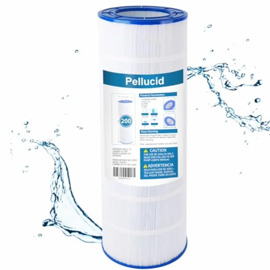 PELLUCID PAP200 Pool Filter Cartridge Compatible with CC200 Unicel C-9419 Clean and Clear 200 R173217 Filbur FC-0688 59054400 A
PELLUCID PAP200 Pool Filter Cartridge Compatible with CC200 Unicel C-9419 Clean and Clear 200 R173217 Filbur FC-0688 59054400 A
