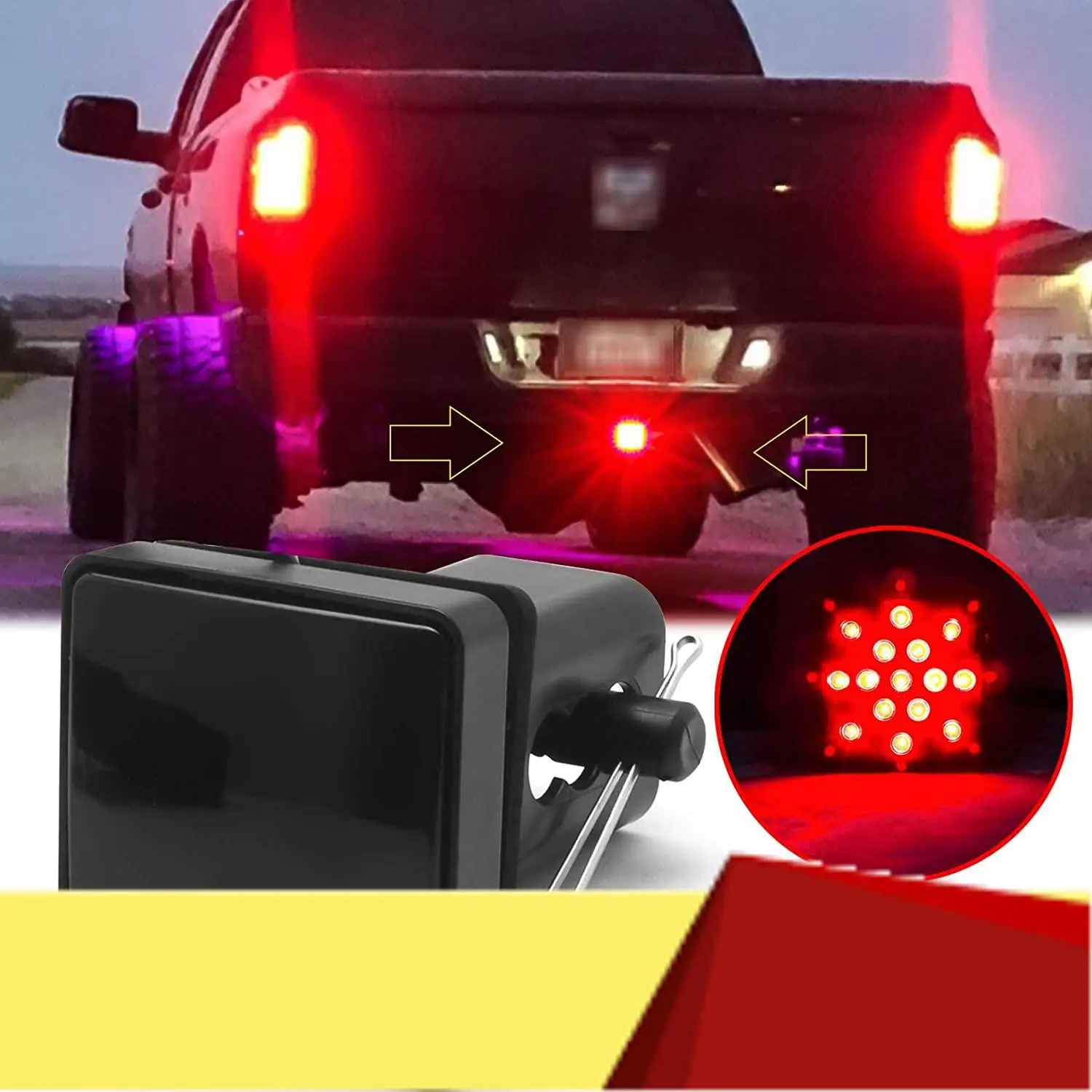 2Inch Smoked 15-LED Brake Light DRL Trailer Hitch Cover Fit Towing & Hauling With Pin 12V-M53K
2Inch Smoked 15-LED Brake Light DRL Trailer Hitch Cover Fit Towing & Hauling With Pin 12V-M53K