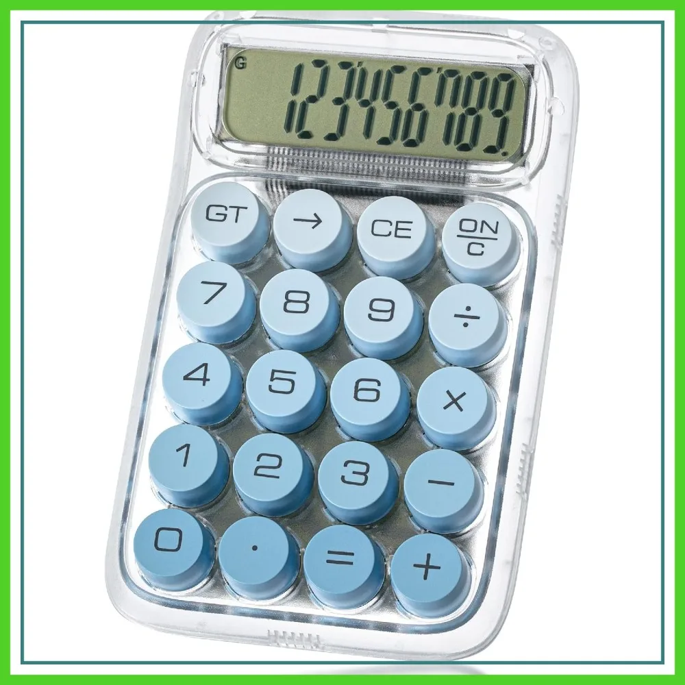 10-Digit Transparent Calculator, Large LCD Display, Big Buttons, Mechanical Switches, Blue
10-Digit Transparent Calculator, Large LCD Display, Big Buttons, Mechanical Switches, Blue
