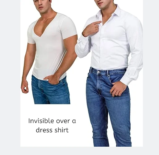 Deeper V neck No More Embarrassing Wet Spots Men's Sweat-Proof Undershirts T-Shirt Feel Confident Eliminates Odor and Stains
Deeper V neck No More Embarrassing Wet Spots Men's Sweat-Proof Undershirts T-Shirt Feel Confident Eliminates Odor and Stains