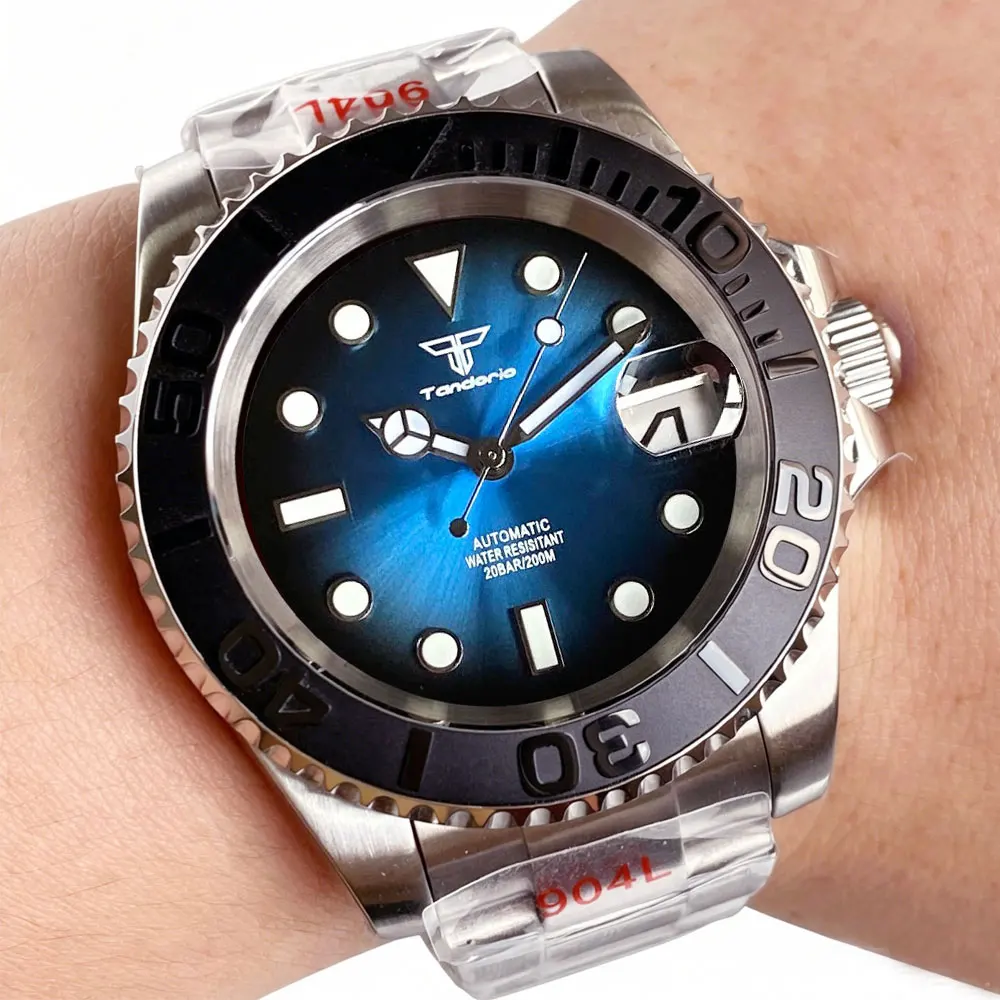 Tandorio 40mm Blue Sunburst Dial 20ATM Diver Sapphire Glass Luminous Miyota8215\Asia2824 Automatic Movement Men Mechanical Watch
Tandorio 40mm Blue Sunburst Dial 20ATM Diver Sapphire Glass Luminous Miyota8215\Asia2824 Automatic Movement Men Mechanical Watch