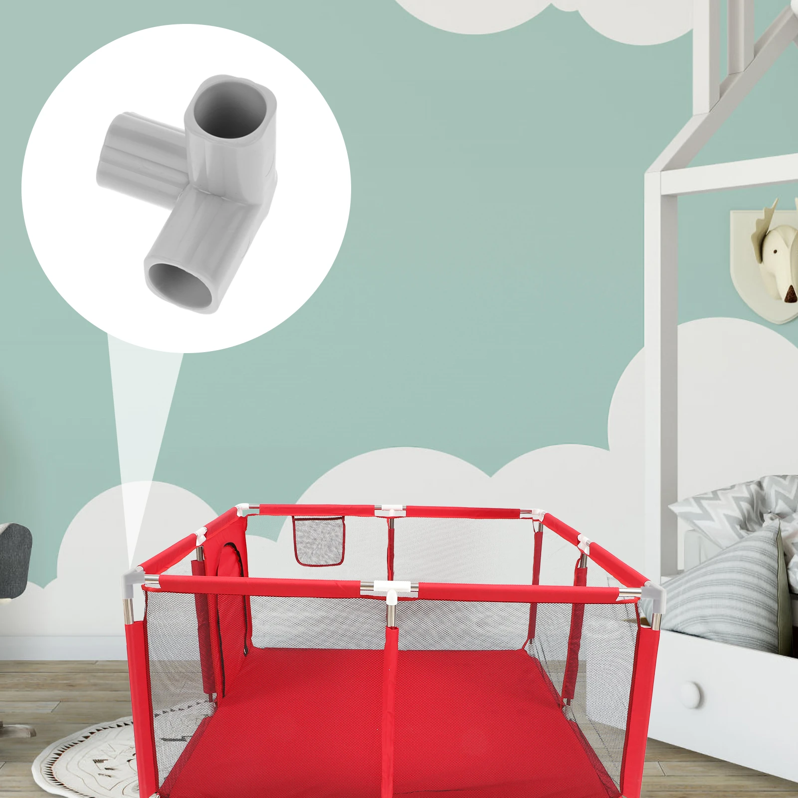 4pcs Pvc Pipe Connector 3-Way Elbow Fittings T-Joint For Furniture Shed Greenhouse Garden Playpen Safety Fence Light Grey 
4pcs Pvc Pipe Connector 3-Way Elbow Fittings T-Joint For Furniture Shed Greenhouse Garden Playpen Safety Fence Light Grey