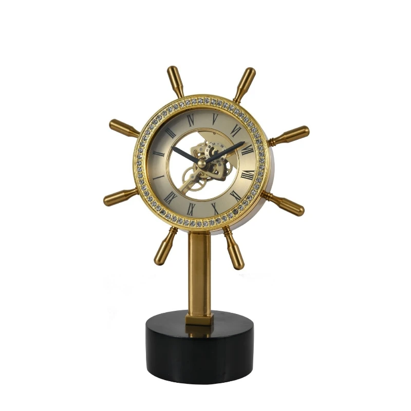 European light luxury brass clock ornament, high-end fashion atmosphere desktop clock silent pendulum clock
European light luxury brass clock ornament, high-end fashion atmosphere desktop clock silent pendulum clock