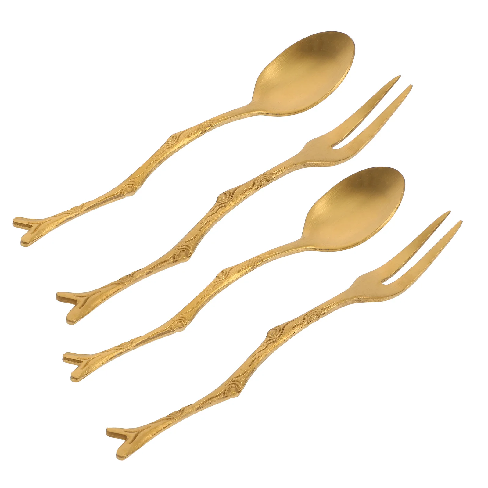 4pcs Stainless Steel Knife Fork Spoon Set Bright Colors Retro Golden Pattern Suitable for Daily Life Restaurants Cafe Fruit
4pcs Stainless Steel Knife Fork Spoon Set Bright Colors Retro Golden Pattern Suitable for Daily Life Restaurants Cafe Fruit