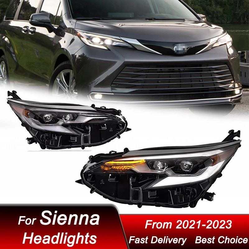 Pop Car Styling Headlights For Toyota SIENNA 2021-2022 New Style Full LED Headlamp Assembly Upgrade Projector Lens Accessories
Pop Car Styling Headlights For Toyota SIENNA 2021-2022 New Style Full LED Headlamp Assembly Upgrade Projector Lens Accessories