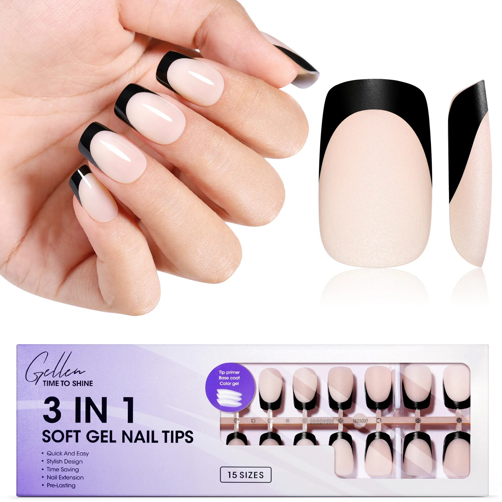 150pcs Soft Nails French Tip Medium Square Gel Press on Nails Full Cover Natural Black Pink Fake Nail Reesable Manicure
150pcs Soft Nails French Tip Medium Square Gel Press on Nails Full Cover Natural Black Pink Fake Nail Reesable Manicure