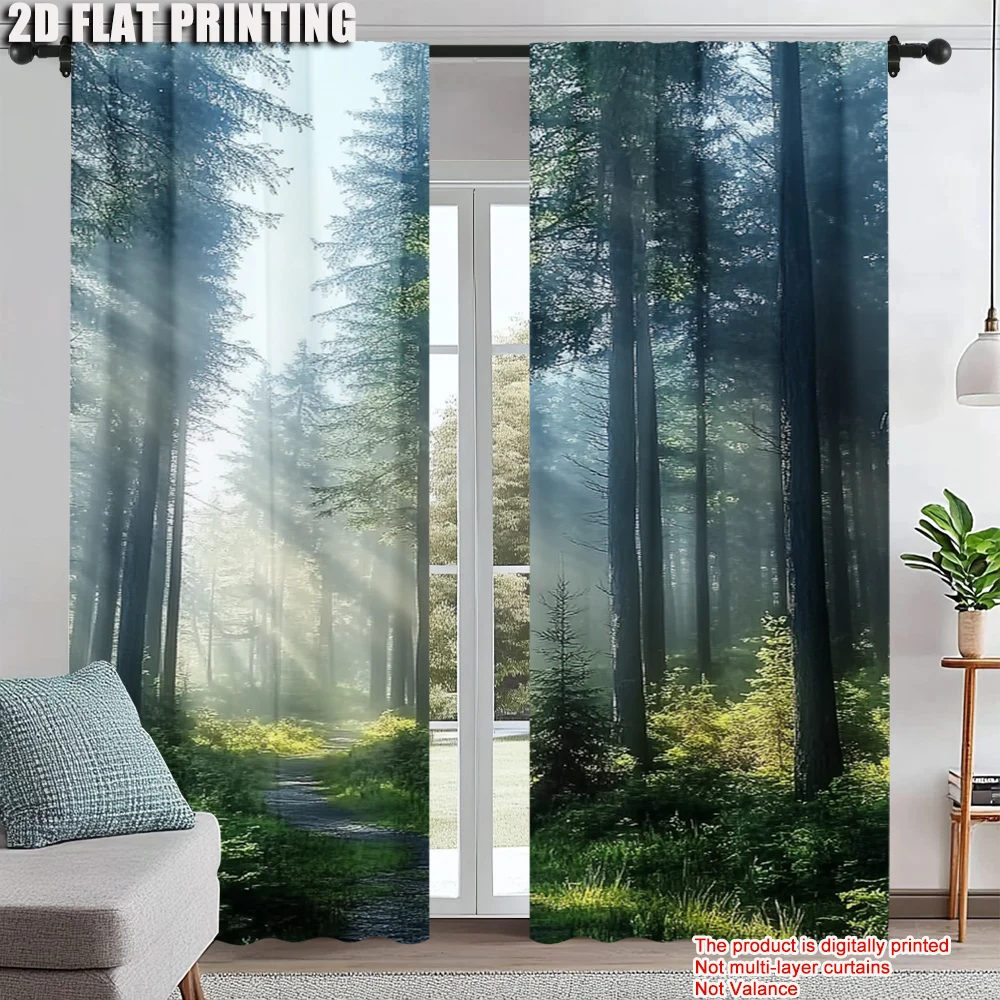 2Pcs Rustic Forest Tree Printed Window Curtain Nature Greenery Scenery Drapes For Home Bedroom Living Room Rod Pocket Polyester
2Pcs Rustic Forest Tree Printed Window Curtain Nature Greenery Scenery Drapes For Home Bedroom Living Room Rod Pocket Polyester