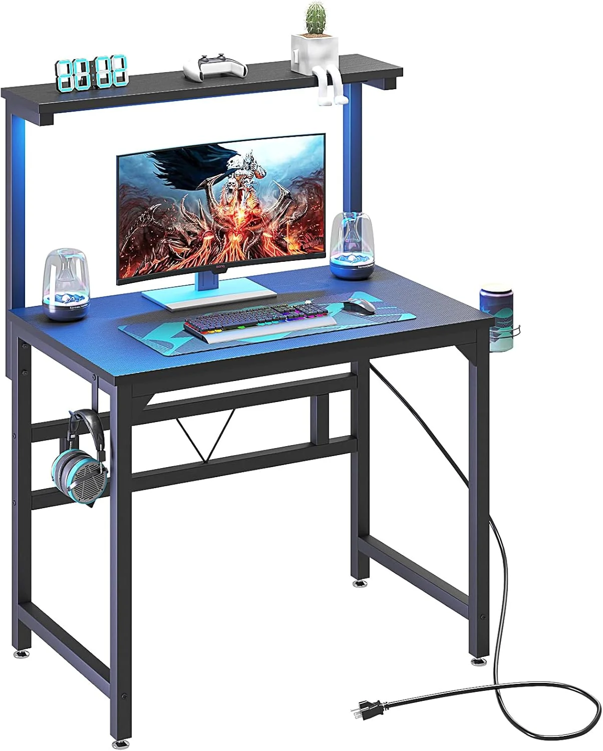 TREETALK Gaming Desk with Power Outlets LED Strip Lights 80CM Industrial Writing Desk with Adjustable Monitor Stand
TREETALK Gaming Desk with Power Outlets LED Strip Lights 80CM Industrial Writing Desk with Adjustable Monitor Stand