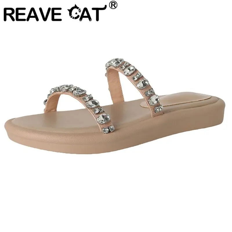 REAVE CAT Design 2025 женские сандалии из натуральной кожи без шнуровки без шнуровки на плоской подошве с кристаллами, модная мягкая повседневная уличная обувь из овчины 40
REAVE CAT Design 2025 женские сандалии из натуральной кожи без шнуровки без шнуровки на плоской подошве с кристаллами, модная мягкая повседневная уличная обувь из овчины 40