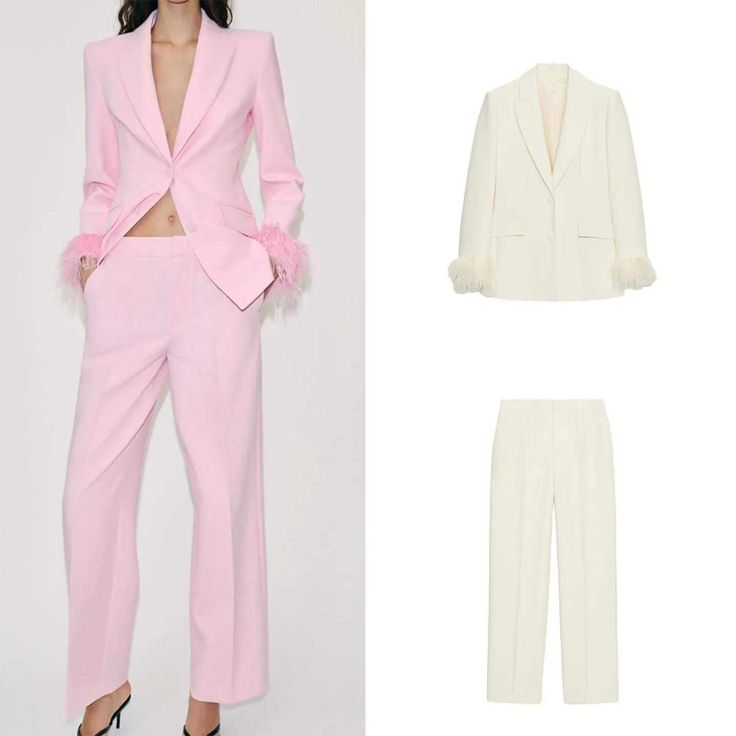 Women's Fashion Suit Set 2026 Summer Low Waist Straight Leg Pants Shoulder Pad Design Long Sleeve Pure Color Outerwear
Women's Fashion Suit Set 2026 Summer Low Waist Straight Leg Pants Shoulder Pad Design Long Sleeve Pure Color Outerwear