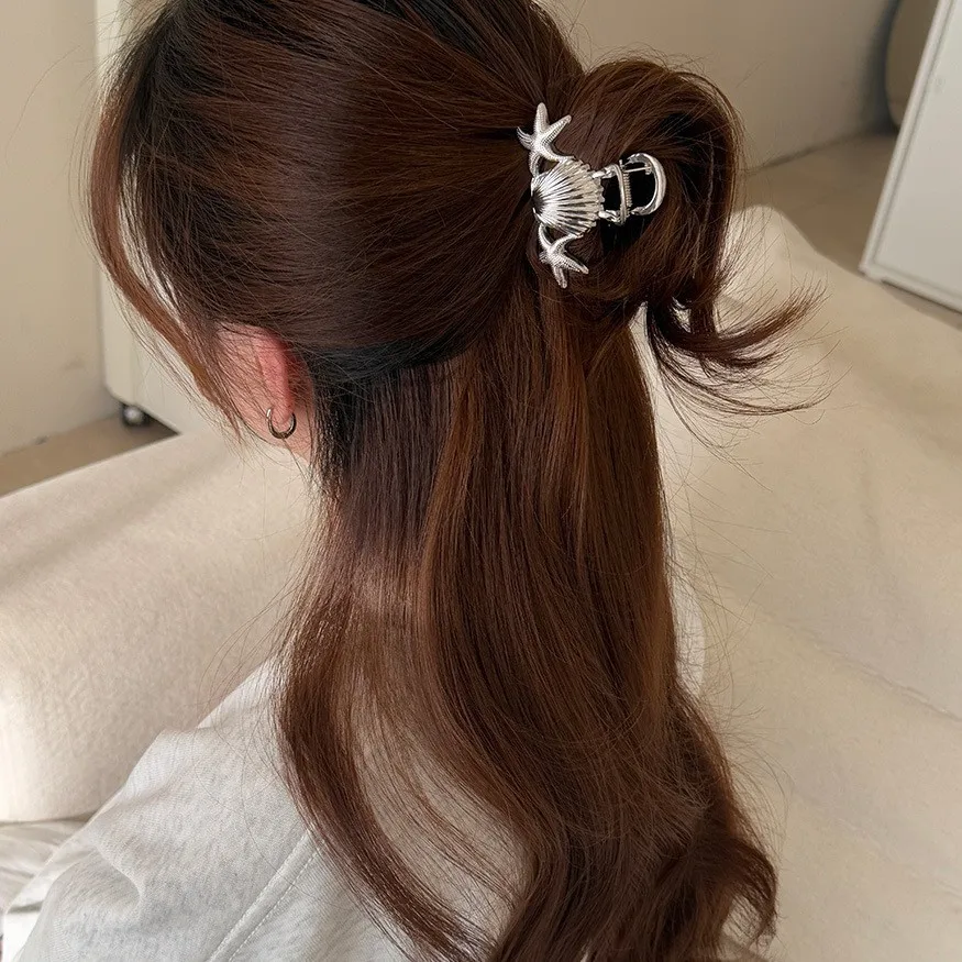 Metal Starfish Shell Hair Claw Clip Vacation Style Premium Non Slip for Back Head Updo Daily Home Party
Metal Starfish Shell Hair Claw Clip Vacation Style Premium Non Slip for Back Head Updo Daily Home Party