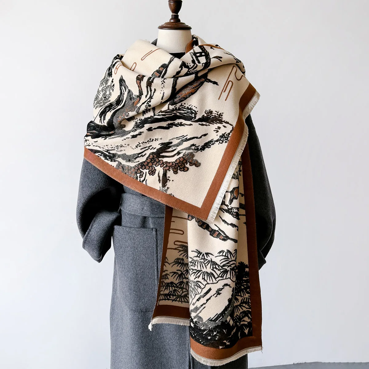 2024 Luxury Floral Print Scarf for Women Warmer Winter Cashmere Pashmina Scarves Shawls Female Thick Blanket Wraps
2024 Luxury Floral Print Scarf for Women Warmer Winter Cashmere Pashmina Scarves Shawls Female Thick Blanket Wraps