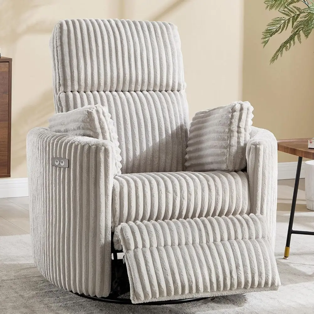Electric Recliner Rocking Chair with USB, Pillows, Light Grey Corduroy for Living Room or Bedroom
Electric Recliner Rocking Chair with USB, Pillows, Light Grey Corduroy for Living Room or Bedroom