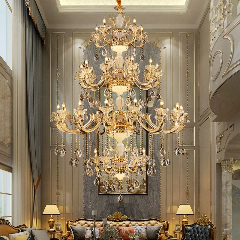 Large Luxury Gold Crystal Chandelier Raindrop Chandelier Pendant Lights for Villas Living Room Bedroom
Large Luxury Gold Crystal Chandelier Raindrop Chandelier Pendant Lights for Villas Living Room Bedroom