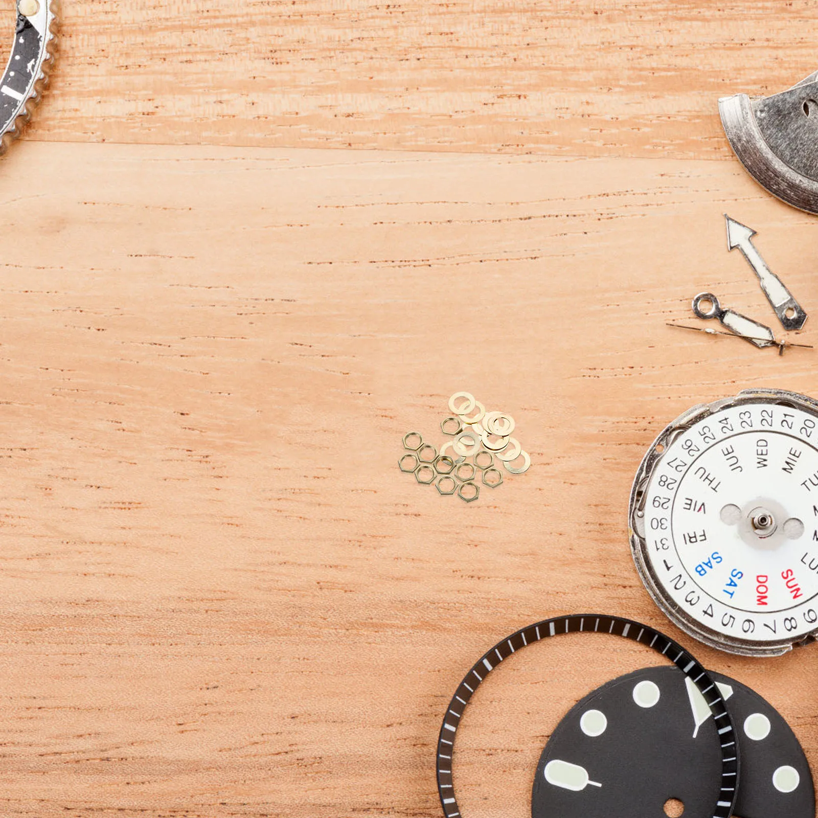 1Set Clock Washer Nut Kit Quartz Clock Repair Accessory Precision Production High Reliability Easy DIY Assembly Save Time 
1Set Clock Washer Nut Kit Quartz Clock Repair Accessory Precision Production High Reliability Easy DIY Assembly Save Time