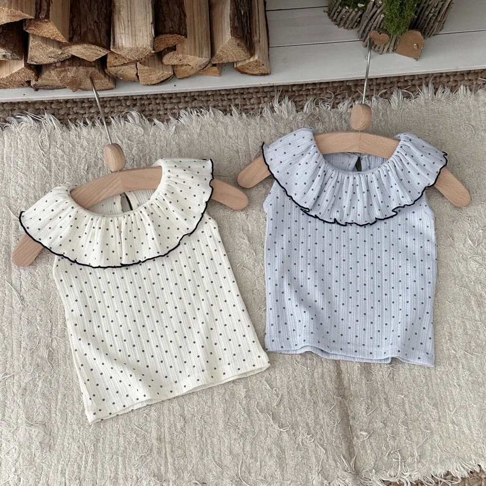 2026 Summer New Baby Girl Sleeveless Lapel Vest Infant Cotton Dot Print Shirts Kids Casual Tops Toddler Girl Tee
2026 Summer New Baby Girl Sleeveless Lapel Vest Infant Cotton Dot Print Shirts Kids Casual Tops Toddler Girl Tee