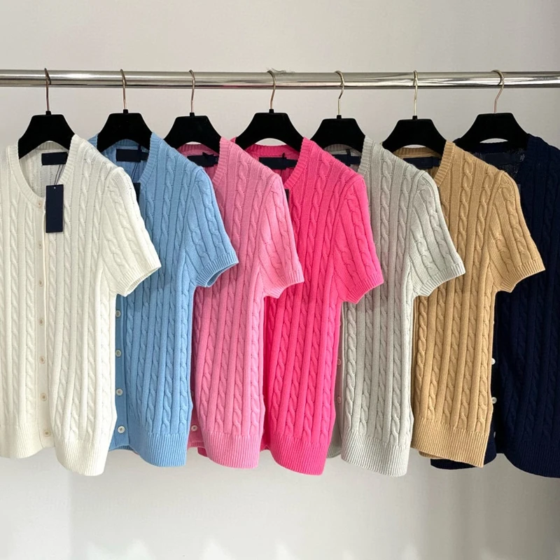 2026 Spring Summer New Style Women's Knitted Sweater Cotton Short Sleeve Button Pure Color Comfortable Twist Flower Cardigan
2026 Spring Summer New Style Women's Knitted Sweater Cotton Short Sleeve Button Pure Color Comfortable Twist Flower Cardigan