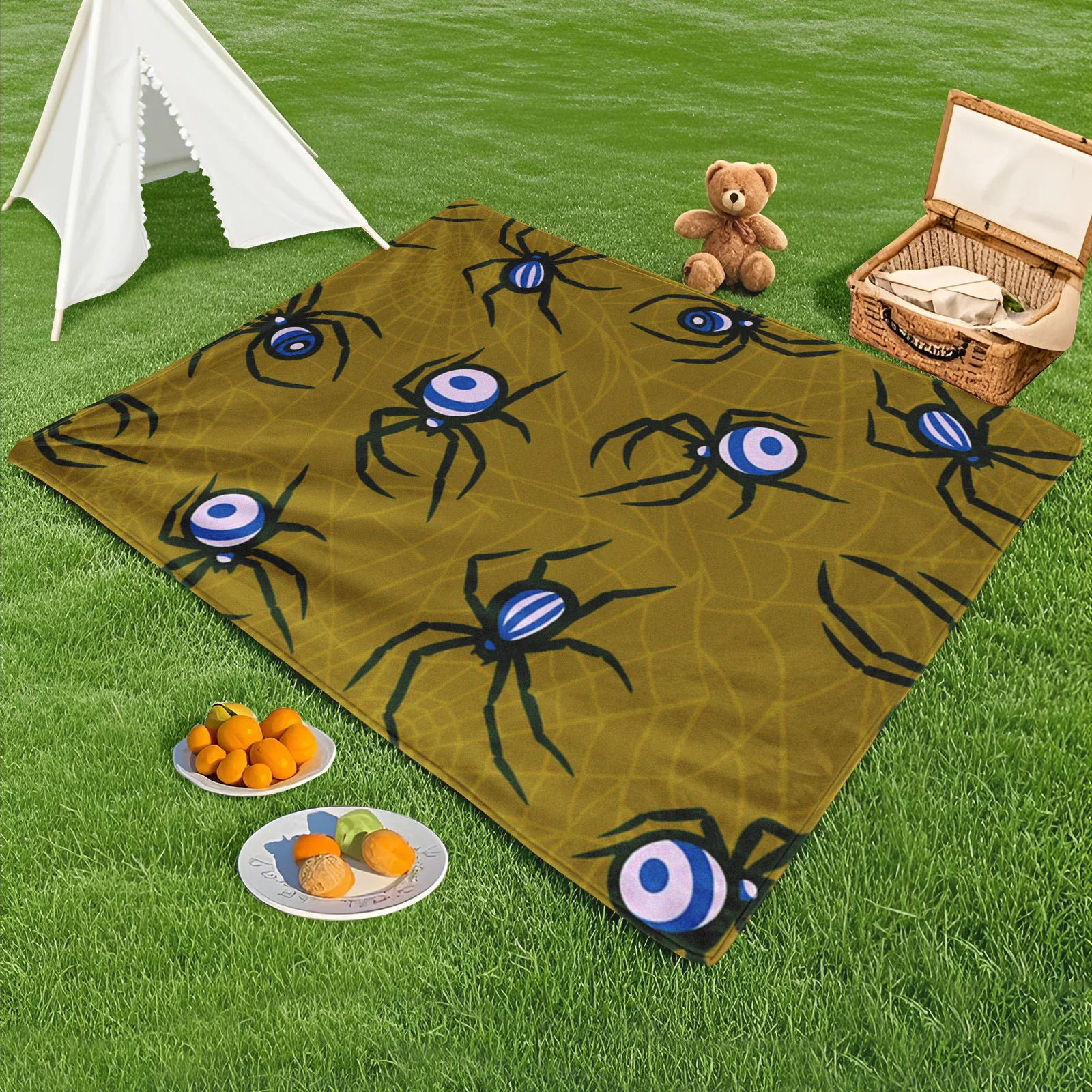 Yellow Background Spider Blanket With White Accents For Outdoor Decor And Unique Themes Featuring Artistic And Eye-Catching
Yellow Background Spider Blanket With White Accents For Outdoor Decor And Unique Themes Featuring Artistic And Eye-Catching