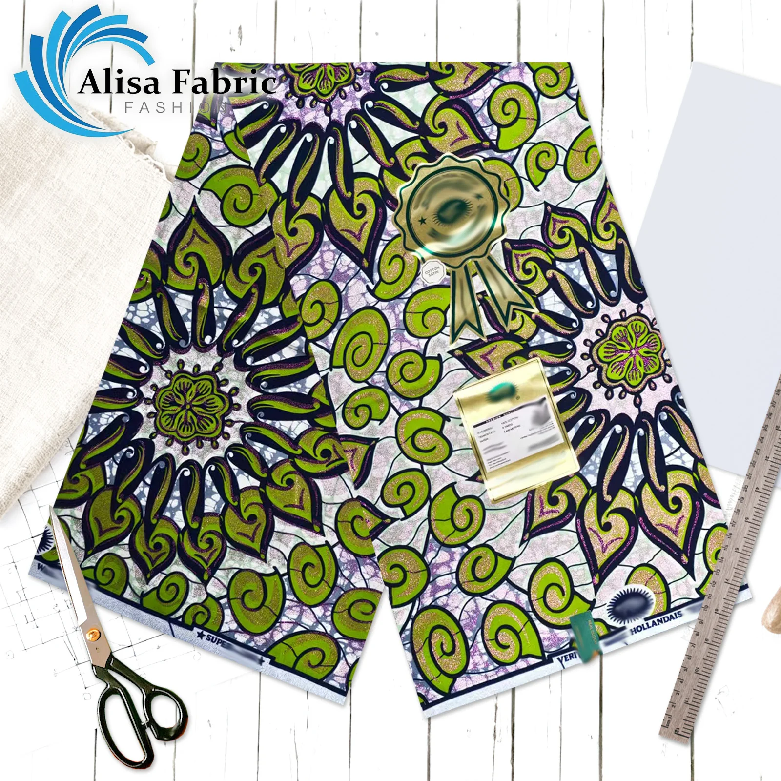 Newest grand super African wax fabric Ankara wholesale 6 yards 100% cotton 2025 couture for church dress, Green
Newest grand super African wax fabric Ankara wholesale 6 yards 100% cotton 2025 couture for church dress, Green