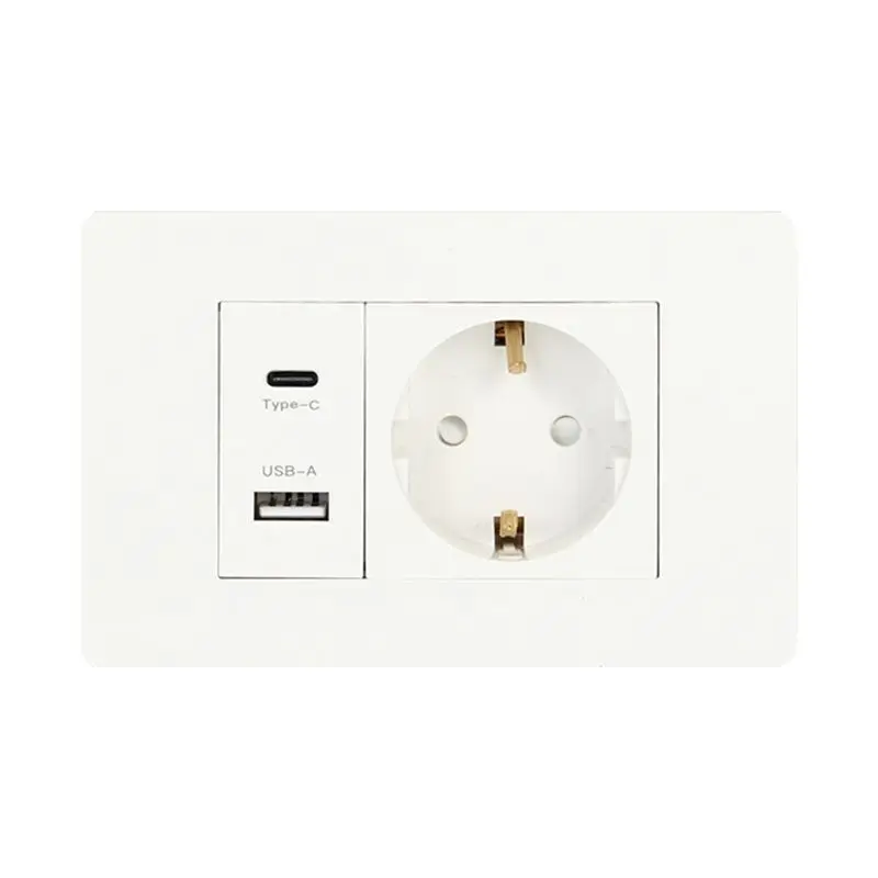 AS94-Standard Socket Wall Power Socket USB+TYPE-C+EURO Socket 180V-250V USB Power Adapter Socket Thailand EU Plug
AS94-Standard Socket Wall Power Socket USB+TYPE-C+EURO Socket 180V-250V USB Power Adapter Socket Thailand EU Plug