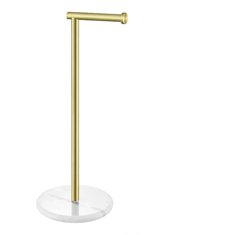 Gold Toilet Paper Holder Stand Tissue Roll Holder with Modern Marble Base, SUS304 Stainless Steel Brushed Gold Finish
Gold Toilet Paper Holder Stand Tissue Roll Holder with Modern Marble Base, SUS304 Stainless Steel Brushed Gold Finish