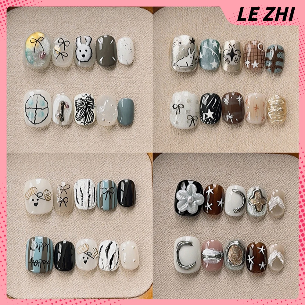 Cartoon Cute Elegant Rabbit Dog Short Square Round Handmade Press On Nails Flowers Pearl Bowknot Diamond Wearable Fake Nails
Cartoon Cute Elegant Rabbit Dog Short Square Round Handmade Press On Nails Flowers Pearl Bowknot Diamond Wearable Fake Nails
