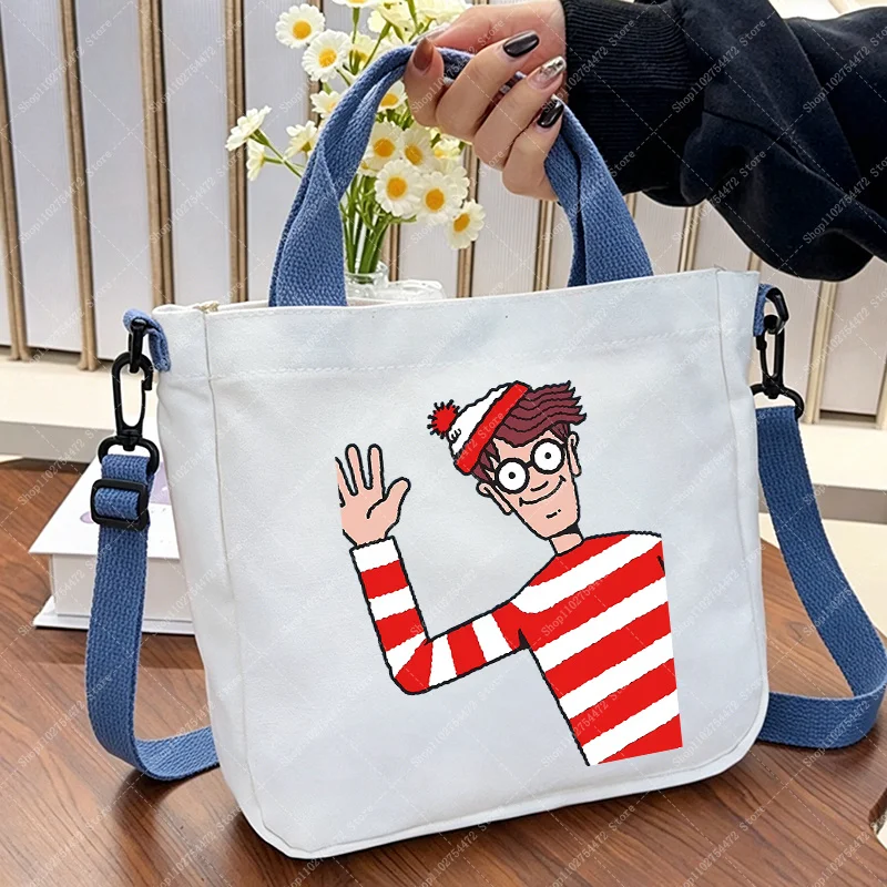 Children Cartoon Canvas Tote Cute Accessories Wheres Waldo Fashion Crossbody Bag Wally Anime Casual Handbag Phone Storage Pouch
Children Cartoon Canvas Tote Cute Accessories Wheres Waldo Fashion Crossbody Bag Wally Anime Casual Handbag Phone Storage Pouch