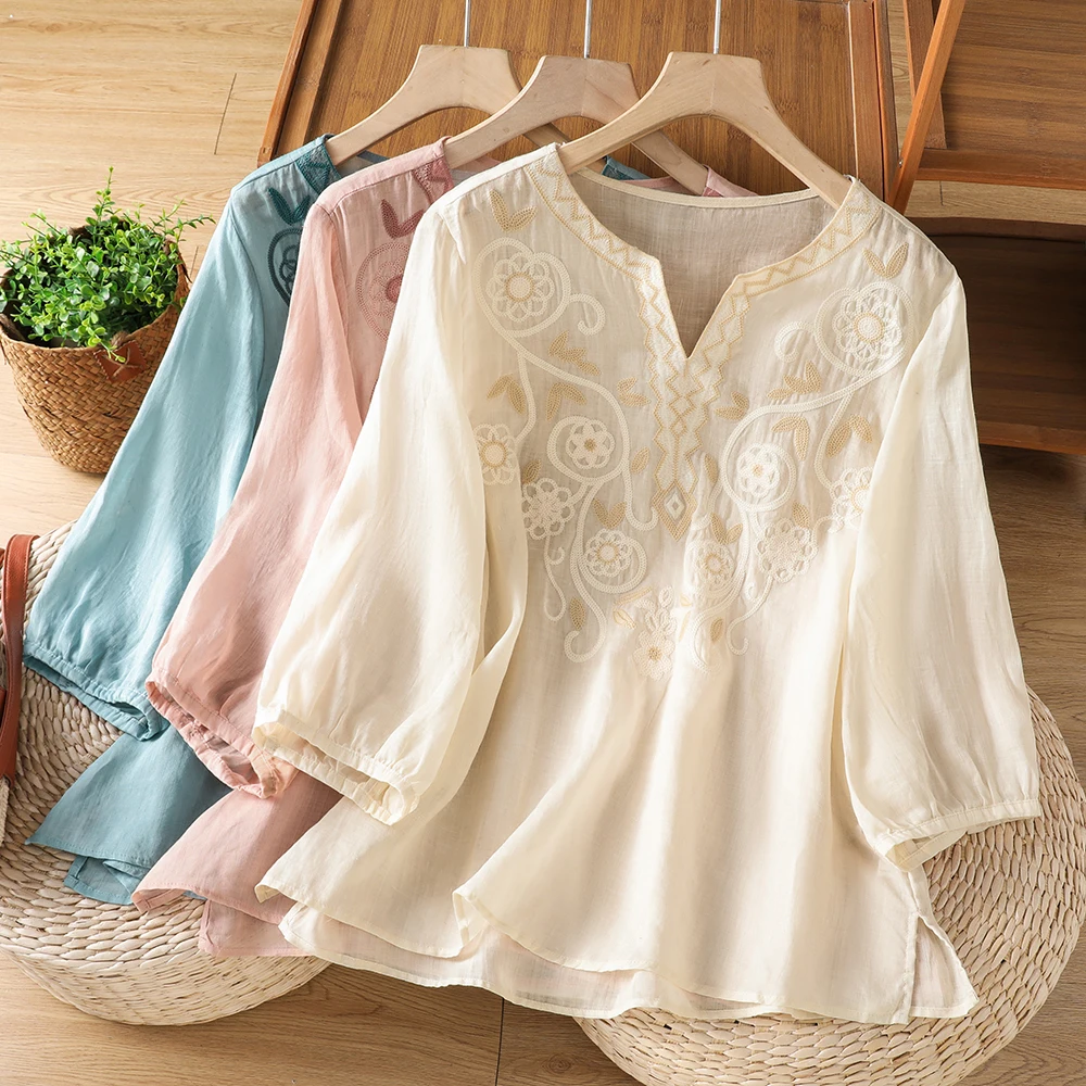 plus Size Women's T-Shirt Summer New V-neck Splicing Embroidery Flax Fabric Belly Covering Top Comfortable Breathable Casual ...
plus Size Women's T-Shirt Summer New V-neck Splicing Embroidery Flax Fabric Belly Covering Top Comfortable Breathable Casual ...