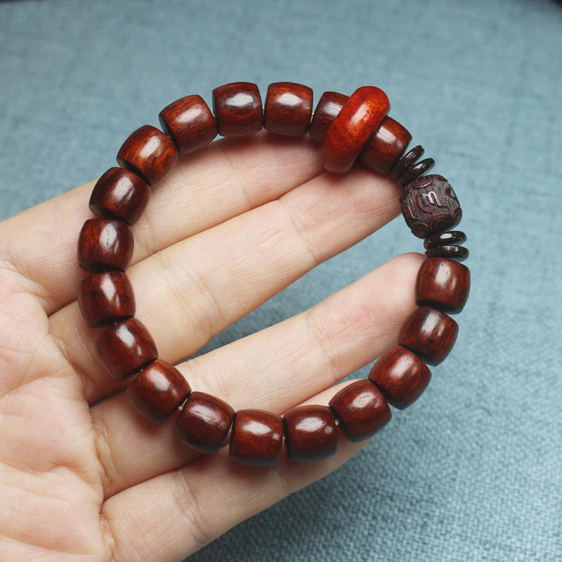 Zambian rosewood straight-cut apple beads 10mm bracelet with loop design, unisex cultural and religious prayer beads
Zambian rosewood straight-cut apple beads 10mm bracelet with loop design, unisex cultural and religious prayer beads