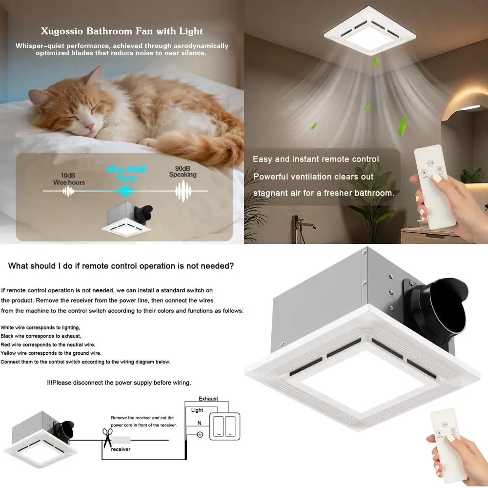 LED-Equipped 140cm Quiet Bathroom Exhaust Fan for Home, Energy-Efficient with Easy Mounting
LED-Equipped 140cm Quiet Bathroom Exhaust Fan for Home, Energy-Efficient with Easy Mounting