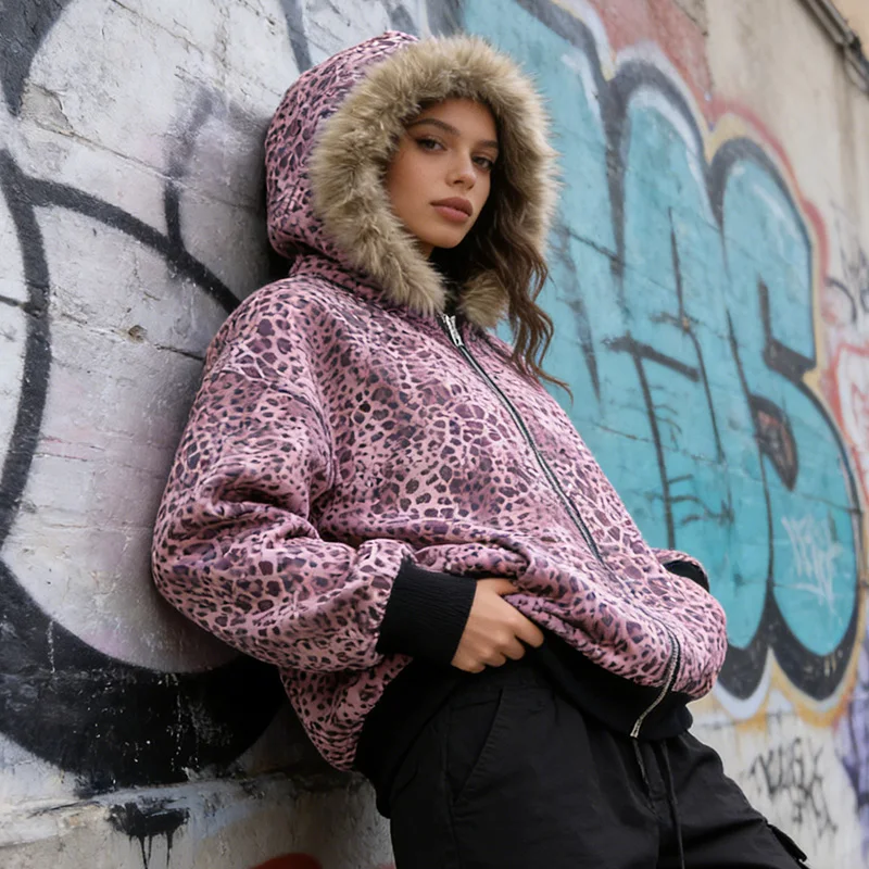 2000s America High Street Light Purple Leopard Print Hoodie Women Autumn Winter Harajuku Loose Long Sleeved Front Back Wear Coat
2000s America High Street Light Purple Leopard Print Hoodie Women Autumn Winter Harajuku Loose Long Sleeved Front Back Wear Coat