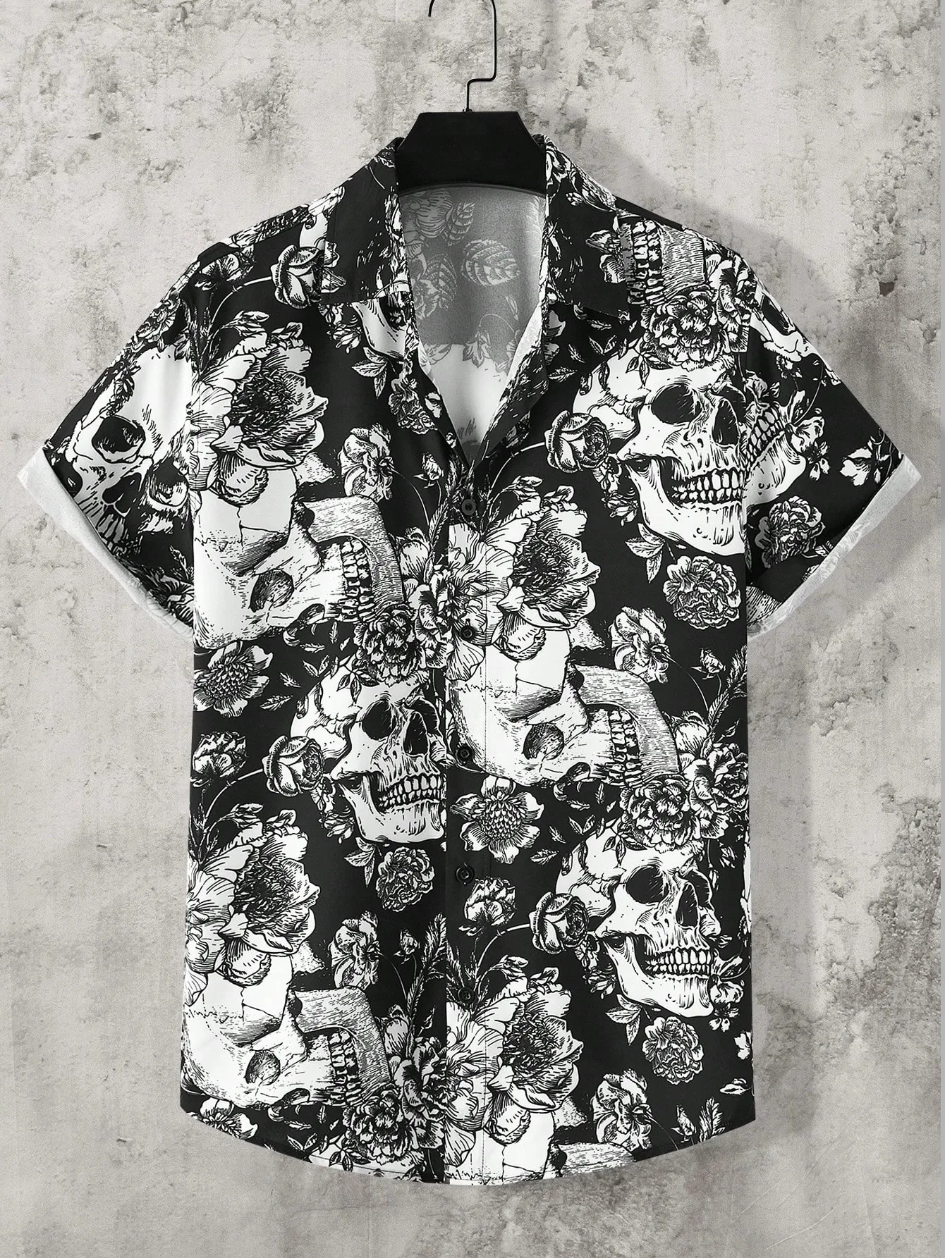 Mens Shirt Personality Skull Floral Print Short Sleeve Top Ins Style Loose Mens Shirt
Mens Shirt Personality Skull Floral Print Short Sleeve Top Ins Style Loose Mens Shirt