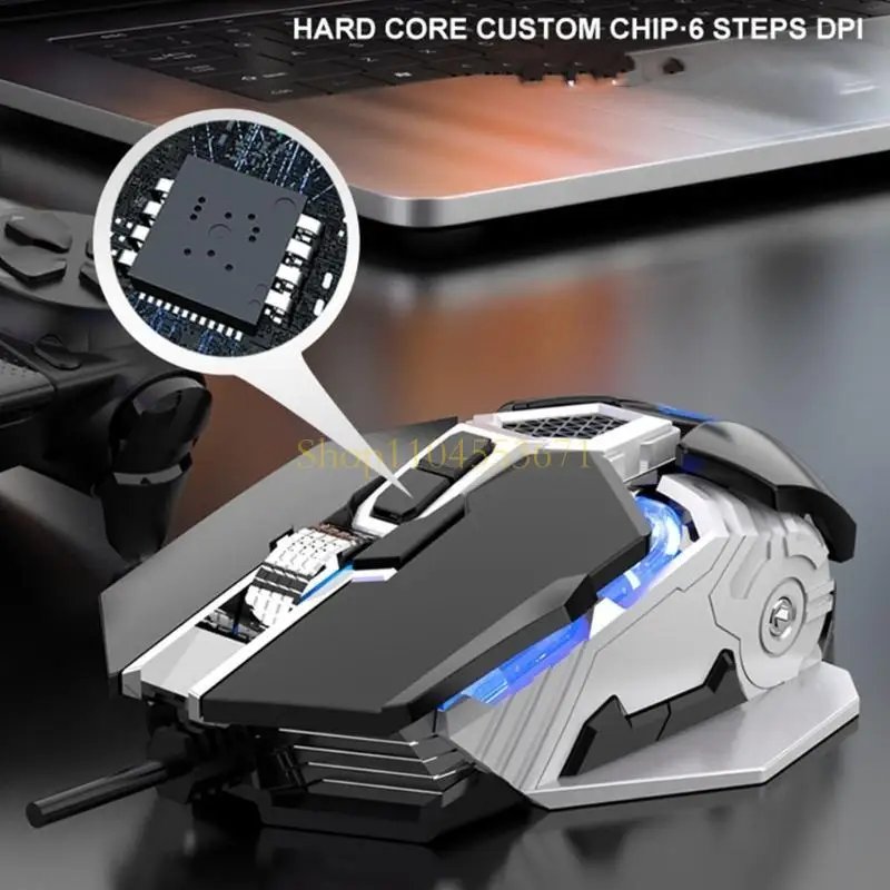 Best Seller Q18 Gaming Mouse Ergonomic Mouse 9-Key LED 6400DPI Optical Programmable