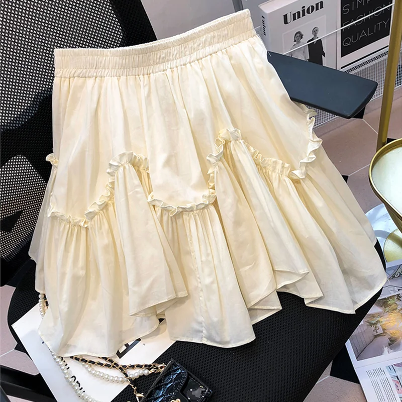2022 Summer White Mini Skirts Women Small High Waist A-line Skirt Pleated Lady Cute Skirts Preppy Style Irregular Fluffy Skirt
2022 Summer White Mini Skirts Women Small High Waist A-line Skirt Pleated Lady Cute Skirts Preppy Style Irregular Fluffy Skirt