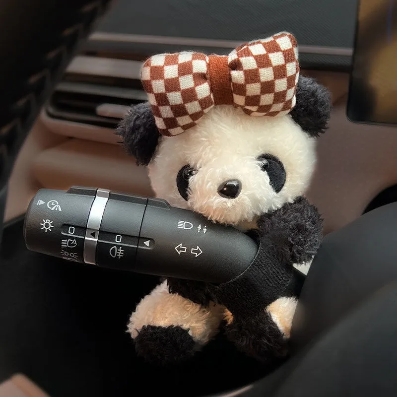 Cartoon Bow Tie Panda Plush Doll Car Ornament Gear-change Centre Console Ornament Cute Bear Creative Cute Women Car Decor
Cartoon Bow Tie Panda Plush Doll Car Ornament Gear-change Centre Console Ornament Cute Bear Creative Cute Women Car Decor