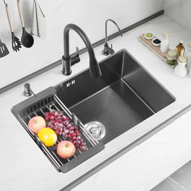 Handcrafted Brushed Stainless Steel Large Single-Bowl Kitchen Sink — Multifunctional 304 Stainless Steel Sink Set
Handcrafted Brushed Stainless Steel Large Single-Bowl Kitchen Sink — Multifunctional 304 Stainless Steel Sink Set
