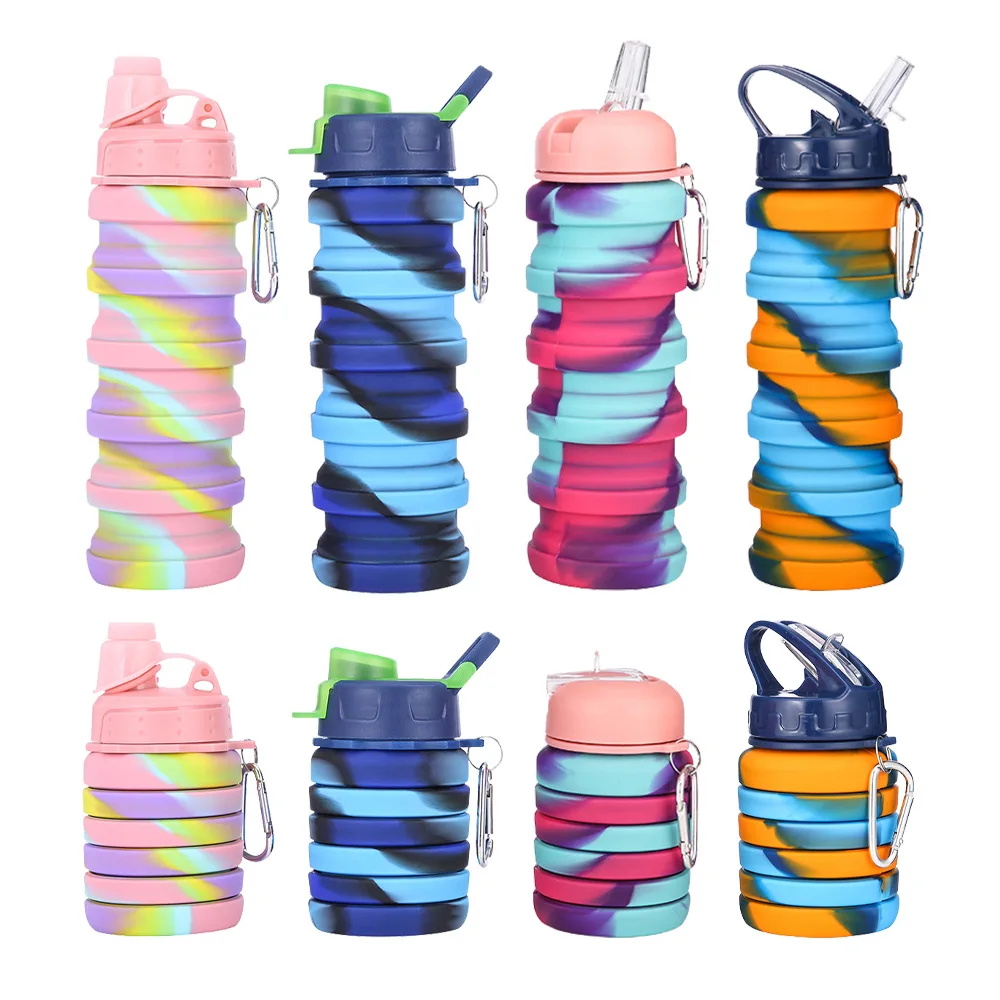 New retractable silicone camouflage water bottle; outdoor folding water cup; sports water bottle
New retractable silicone camouflage water bottle; outdoor folding water cup; sports water bottle