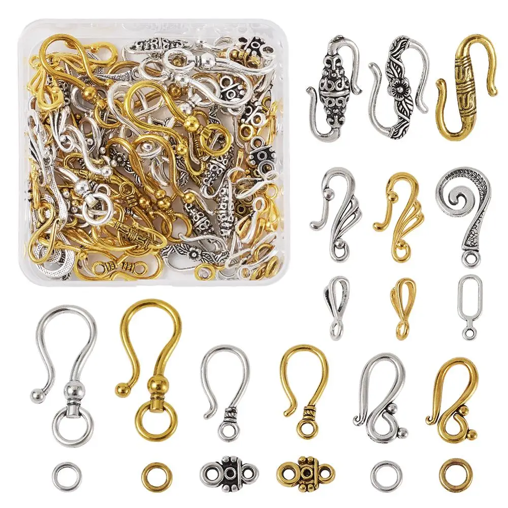 1Box Tibetan Style S Shape Hook Mixed Color Alloy Toggle Clasps For DIY Necklace Bracelet Jewelry Findings Making Supplies
1Box Tibetan Style S Shape Hook Mixed Color Alloy Toggle Clasps For DIY Necklace Bracelet Jewelry Findings Making Supplies
