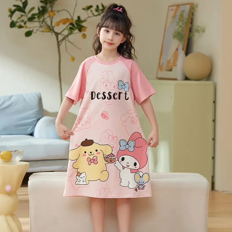 Hello Kitty My Melody Child Pajamas Girl Summer Thin Model Night Skirt Big Boy Cute Soft Home Clothing Cinnamoroll festivalGift
Hello Kitty My Melody Child Pajamas Girl Summer Thin Model Night Skirt Big Boy Cute Soft Home Clothing Cinnamoroll festivalGift