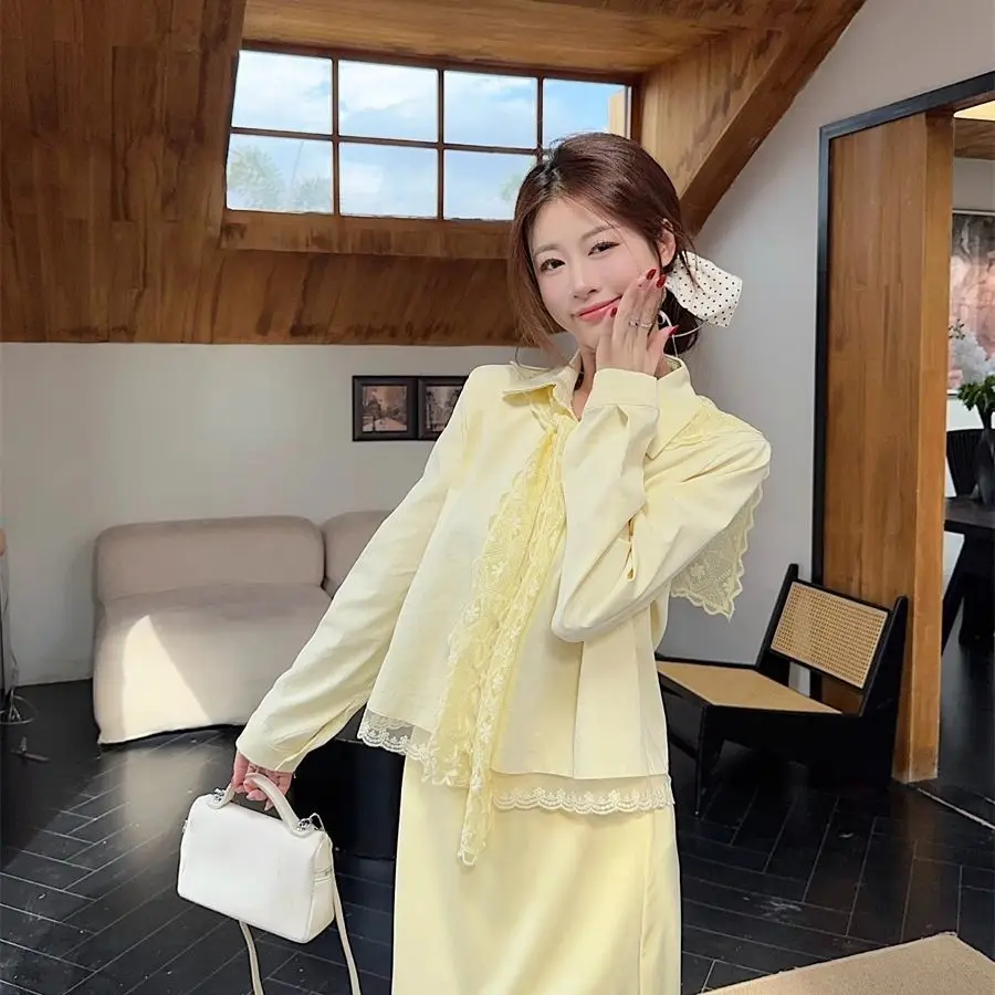 Lapel Lace Shawl Breasted Long-sleeved Shirt New Design Sense Niche Unique Top Women
Lapel Lace Shawl Breasted Long-sleeved Shirt New Design Sense Niche Unique Top Women