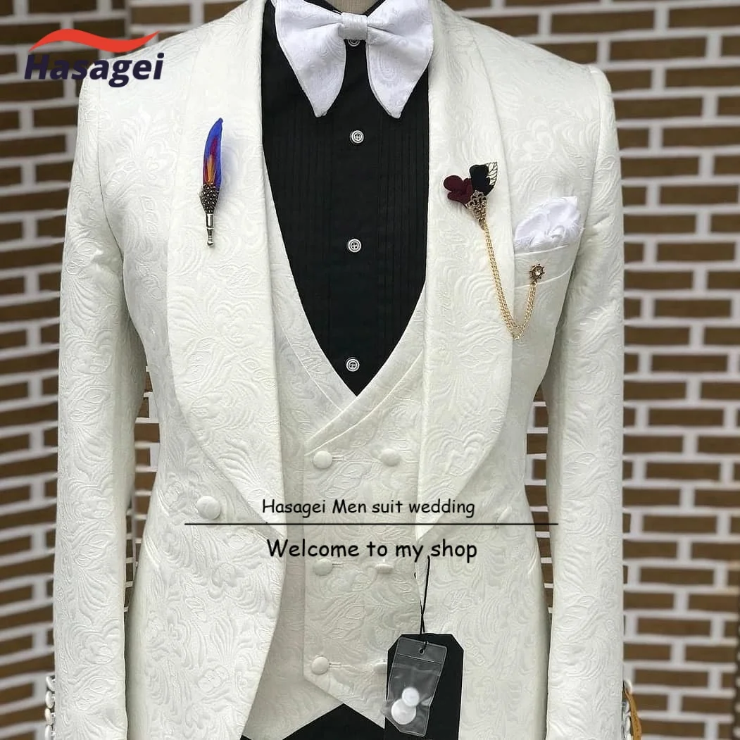 Jacquard Men's 3-piece Suit Set Floral Party Dress Custom Outfit Formal Groom's Tuxedo Elegant Men's Suits Blazer
Jacquard Men's 3-piece Suit Set Floral Party Dress Custom Outfit Formal Groom's Tuxedo Elegant Men's Suits Blazer