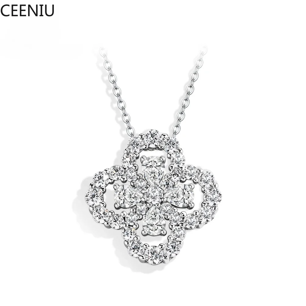 S925 Silver Moissanite Diamond Loop Full Motif Pendant Clover Diamond White Gold Necklaces for Women Girls Jewelry Gift
S925 Silver Moissanite Diamond Loop Full Motif Pendant Clover Diamond White Gold Necklaces for Women Girls Jewelry Gift