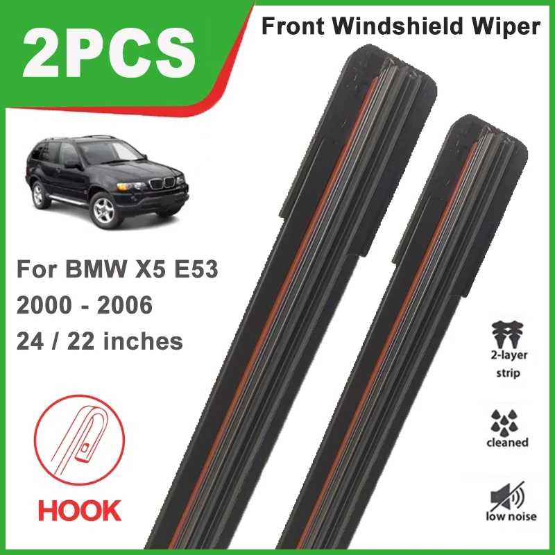24"+22" Double Rubber Front Wiper Blades, Durable Windscreen Windshield Replacement Parts For BMW X5 E53 2000-2006 2001 2002
24"+22" Double Rubber Front Wiper Blades, Durable Windscreen Windshield Replacement Parts For BMW X5 E53 2000-2006 2001 2002