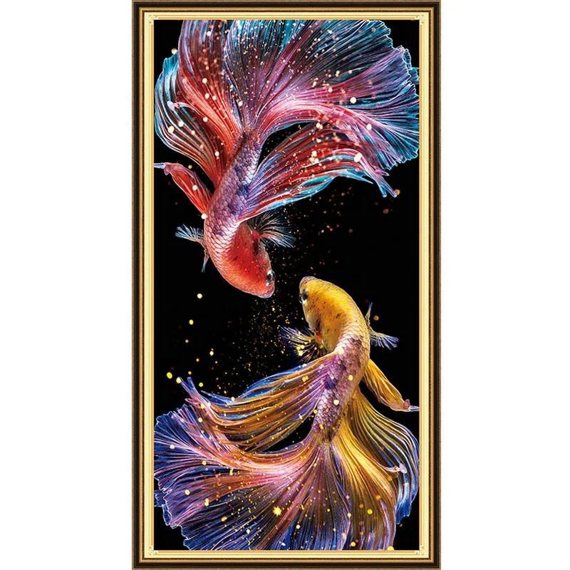 Needlework Fish Printed Princess Goldfish Cross Stitch Sets Full Embroidery Koi Cross-Stitching Home Decor 
Needlework Fish Printed Princess Goldfish Cross Stitch Sets Full Embroidery Koi Cross-Stitching Home Decor