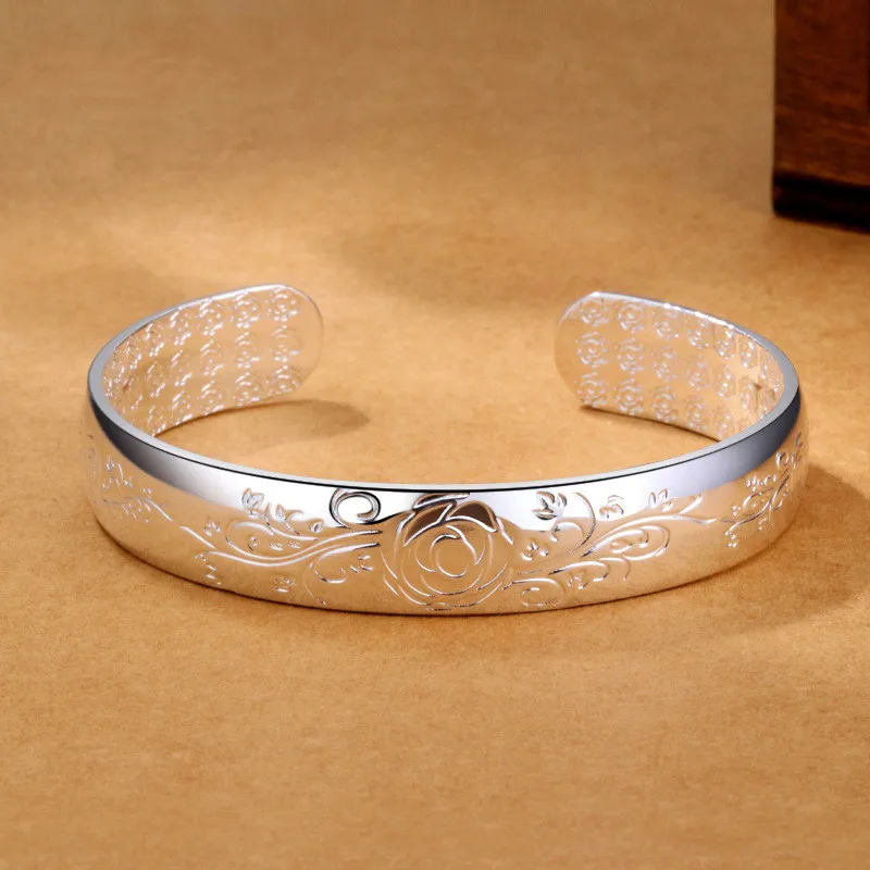 925 Sterling Silver New Fashion Jewelry Women Thai Silver Retro Flower Bracelets Simple Open Bracelet&Bangle
925 Sterling Silver New Fashion Jewelry Women Thai Silver Retro Flower Bracelets Simple Open Bracelet&Bangle